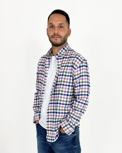 CAMICIA OVERSIZE IN FLANELLA LEGGERA