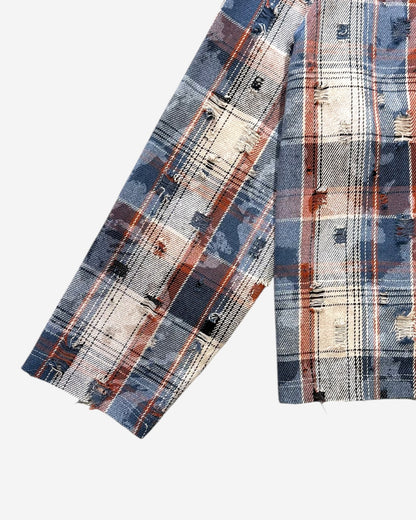 CAMICIA OVER A QUADRI BLU