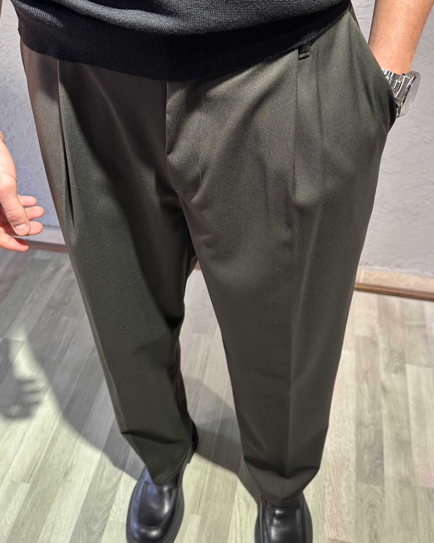 PANT AMPIO VERDE SCURO