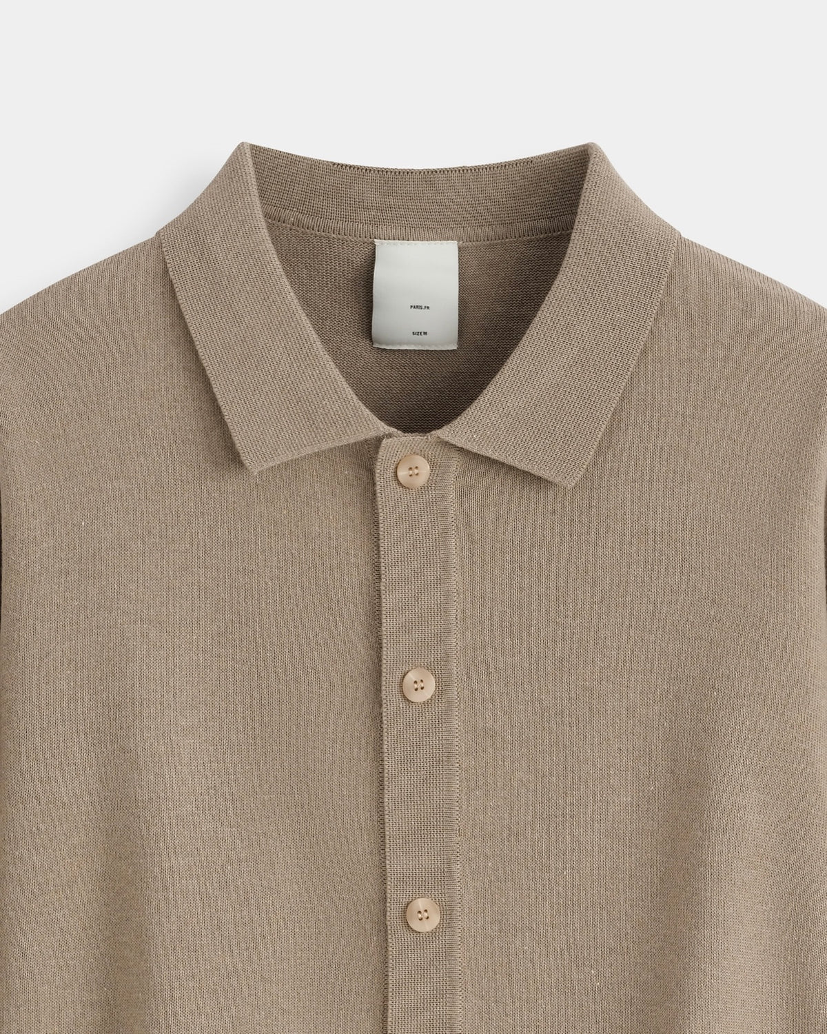 CARDIGAN CON COLLETTO CAMICIA - BEIGE