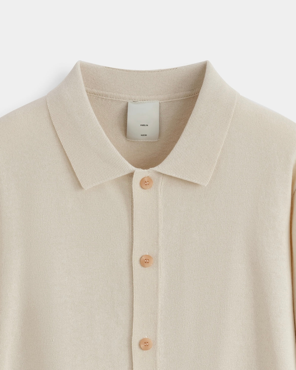 CARDIGAN CON COLLETTO CAMICIA - PANNA
