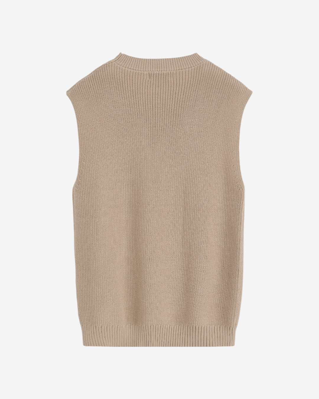 GILET IN MAGLIA A COSTA - BEIGE