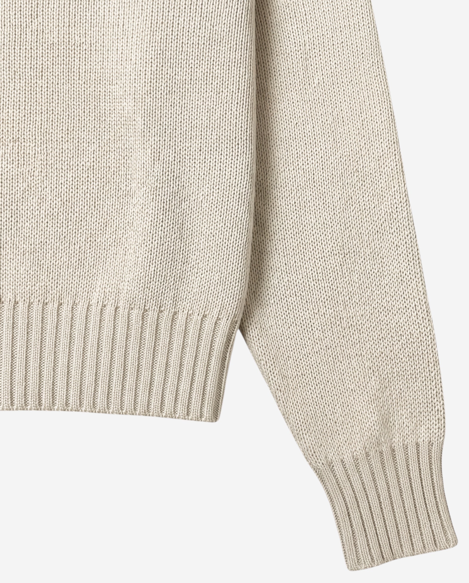 POLO IN MAGLIA ZIP OVERSIZE - PANNA