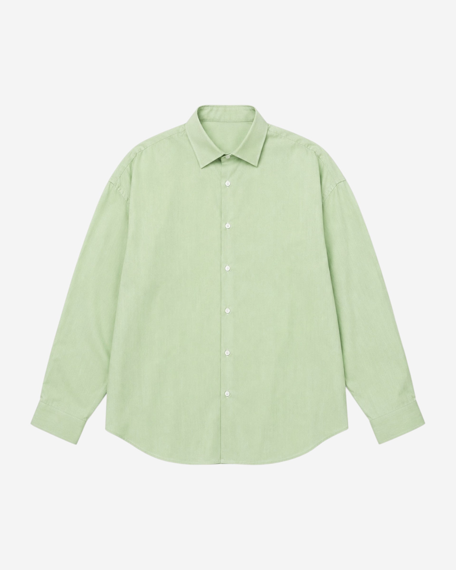 CAMICIA OVERSIZE FONDO TONDO - VERDE MELA
