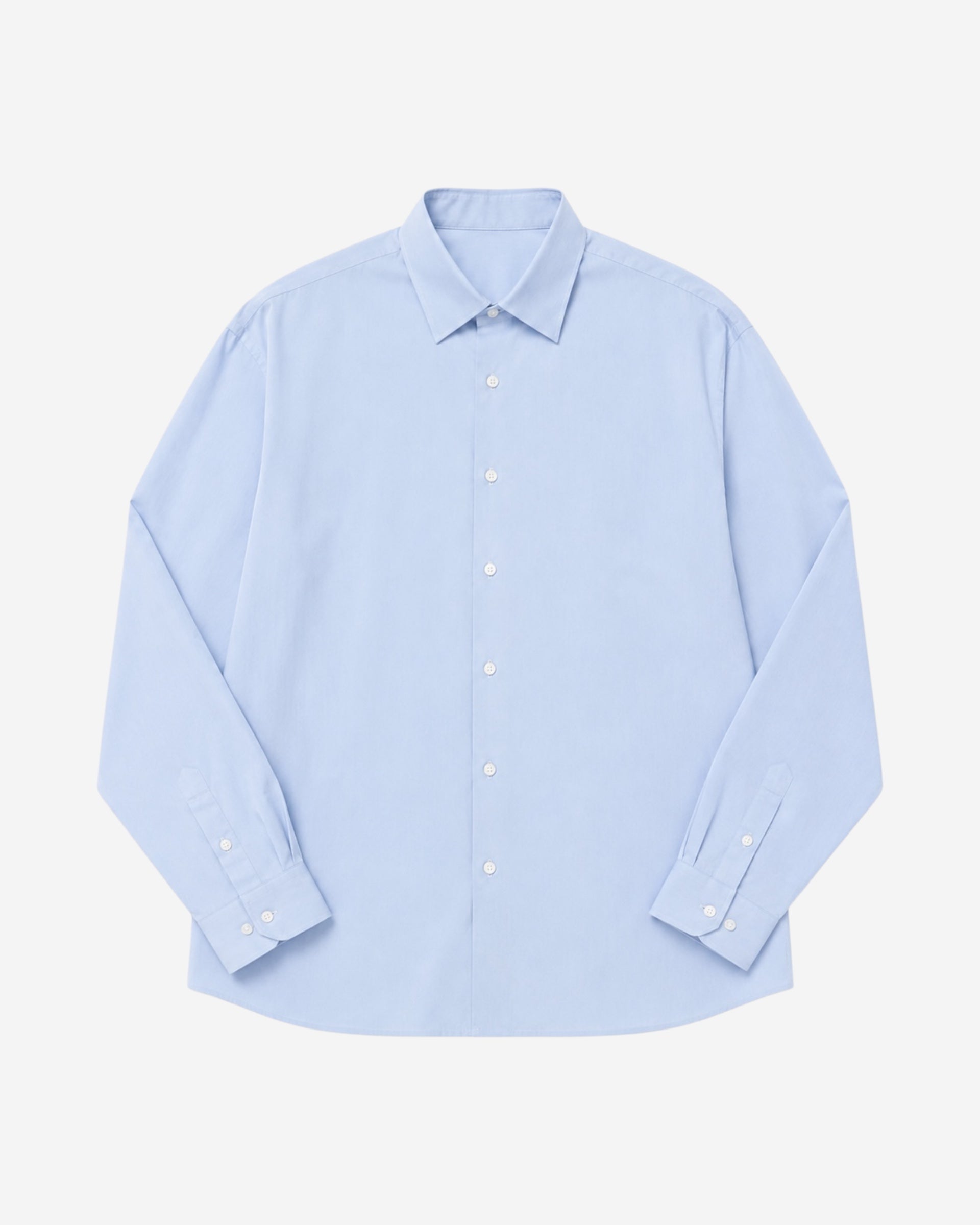 CAMICIA OVERSIZE FONDO TONDO - CELESTE