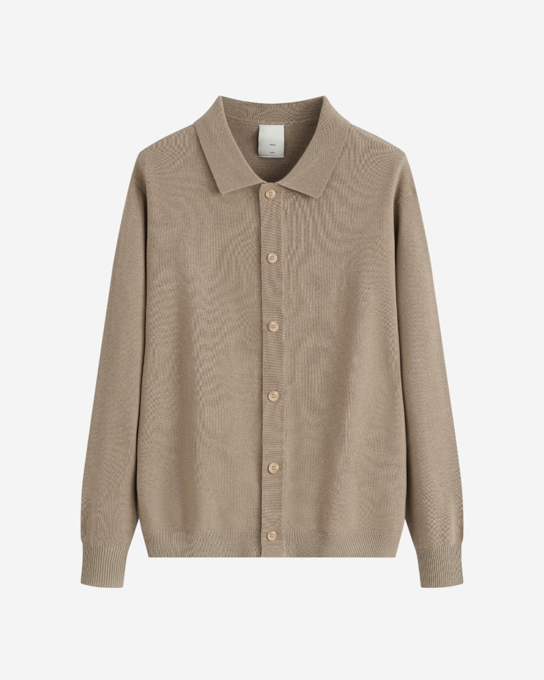 CARDIGAN CON COLLETTO CAMICIA - BEIGE