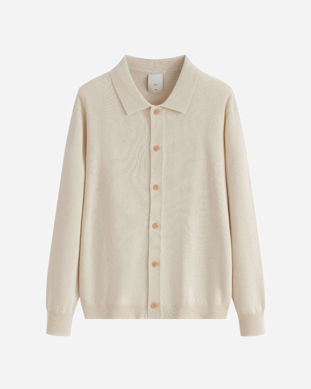 CARDIGAN CON COLLETTO CAMICIA - PANNA