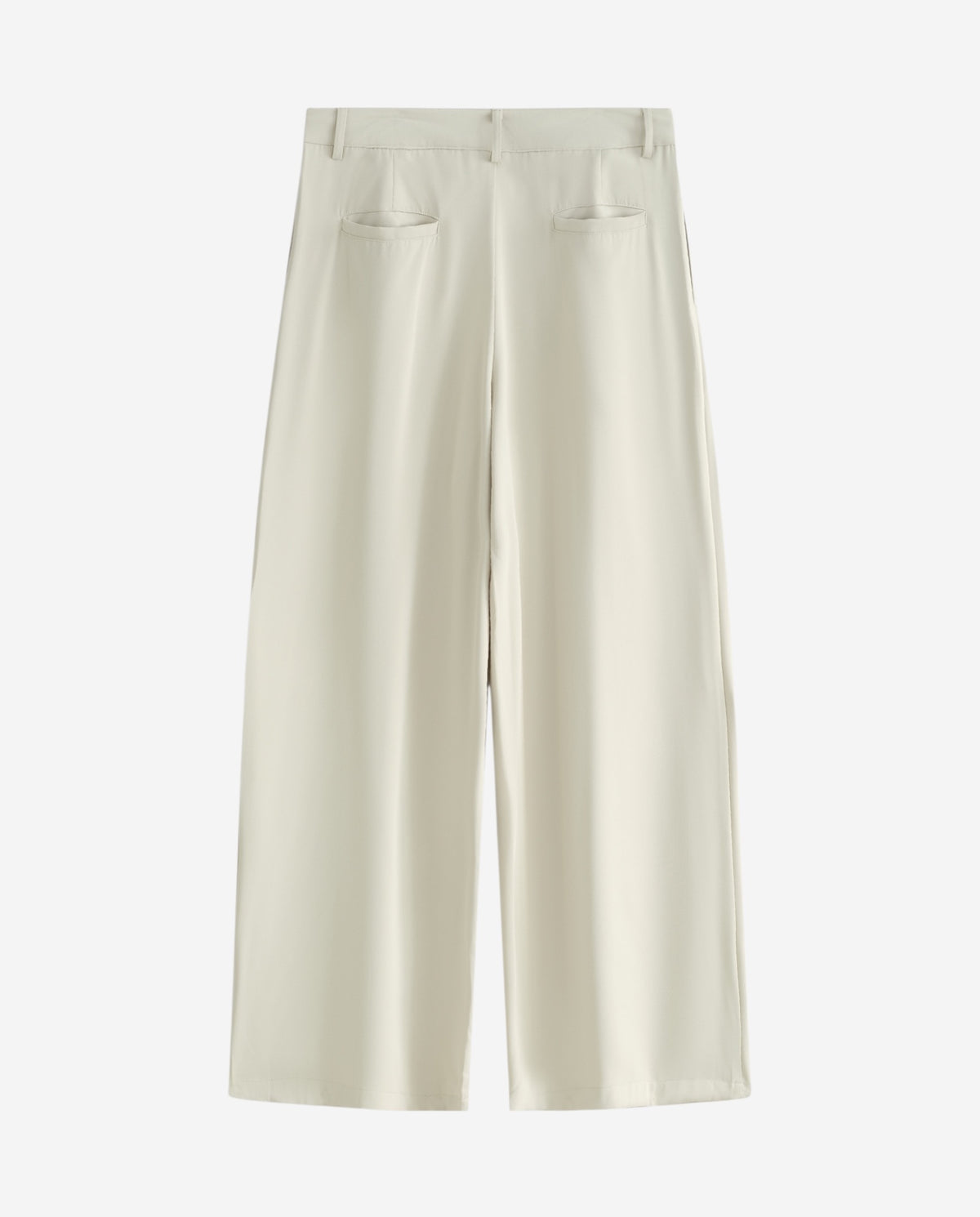 Pantalone wide leg con pinces panna vista posteriore