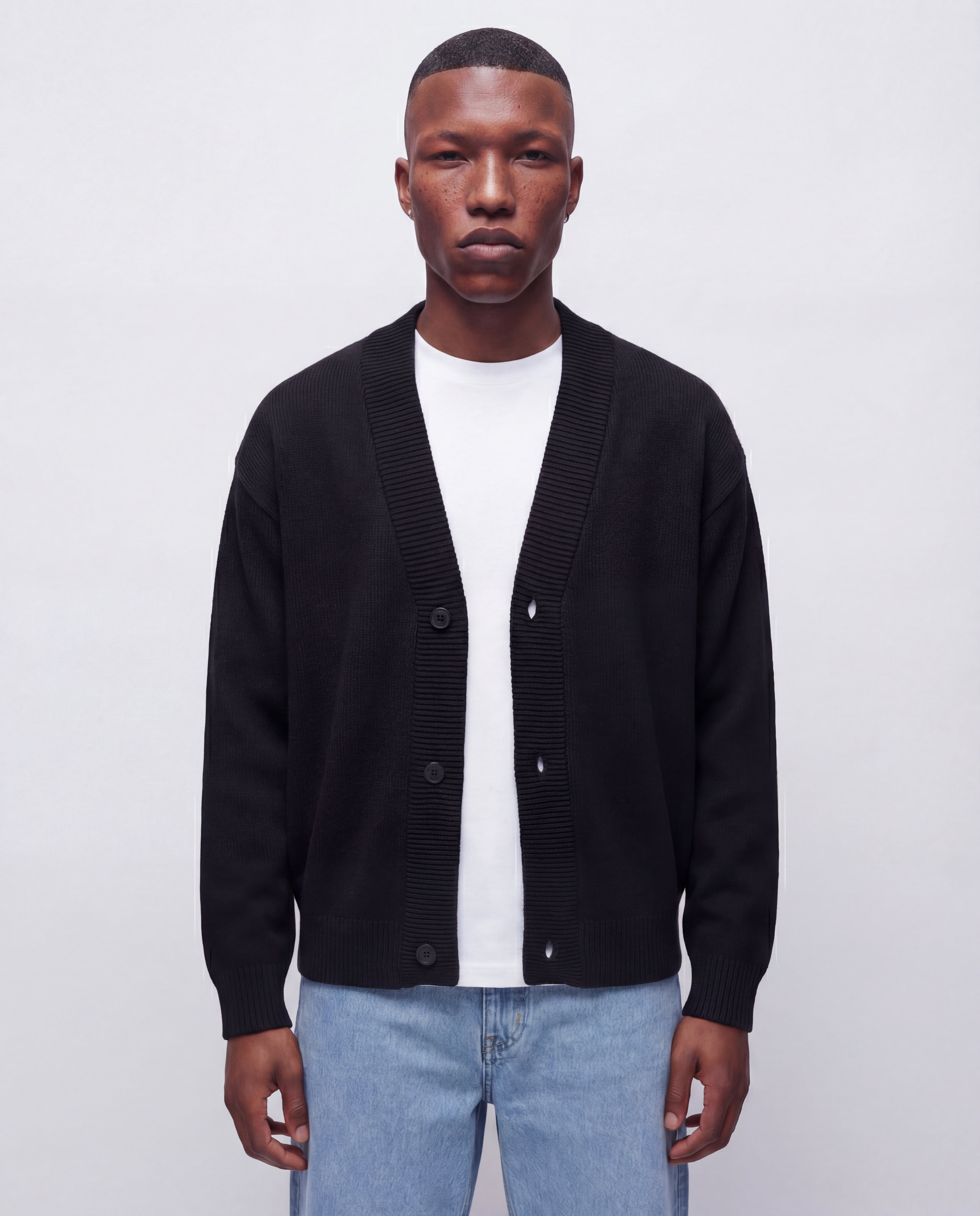 CARDIGAN ESSENTIAL FIT - NERO